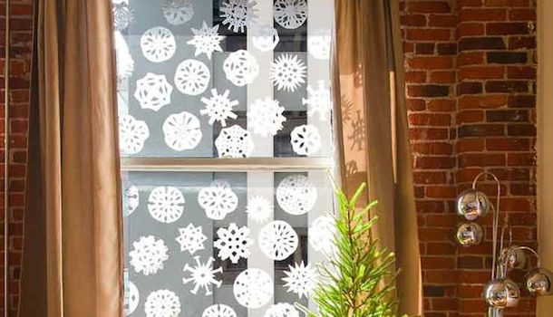 DIY coffee filter snowflakes