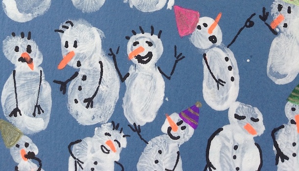 DIY snowman wrapping paper