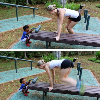 Playground workout_bench bunny hop