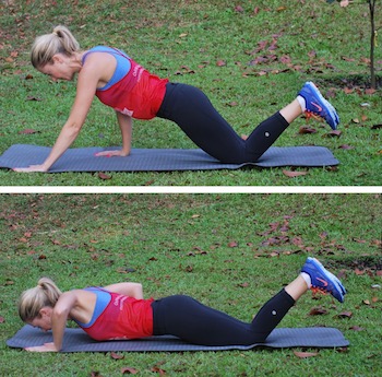 staggered push ups