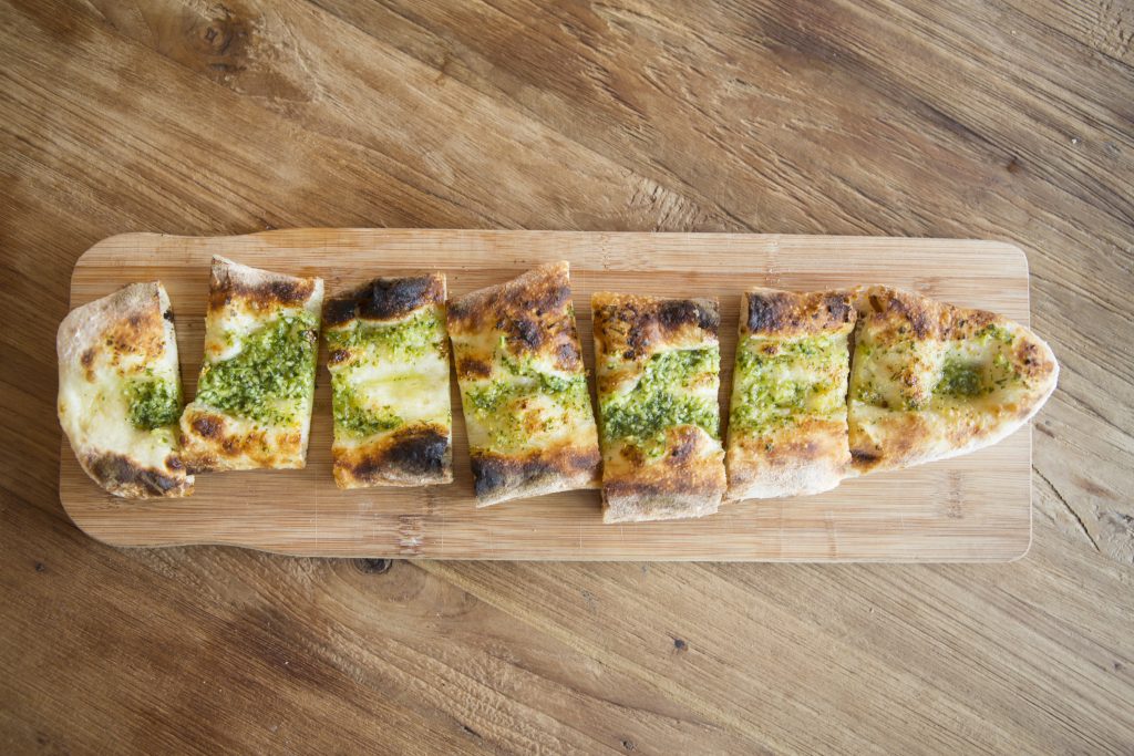 italian flatbread at plank pizza