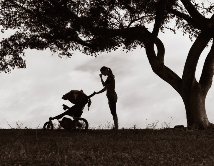 postpartum depression mother stroller