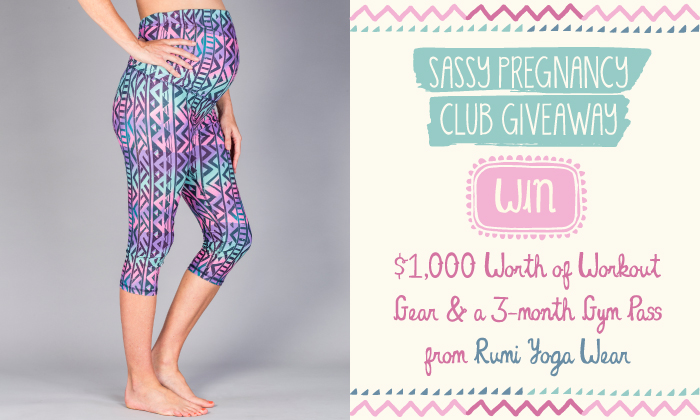 sassy pregnancy club giveaway rumi yoga wear