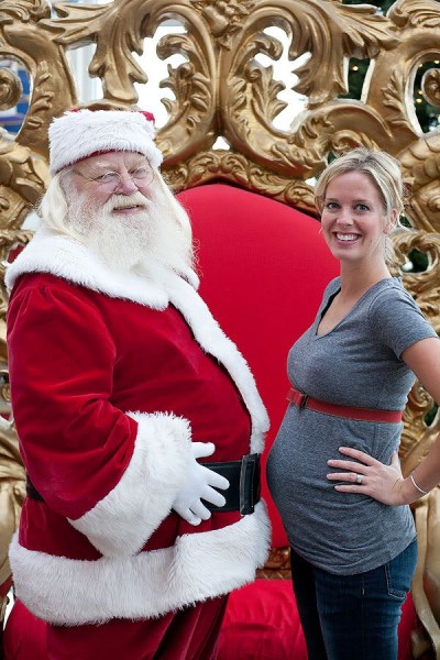 Comparing bellies with Santa