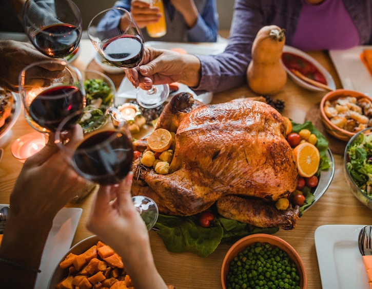 Cheers to this great Thanksgiving dinner!