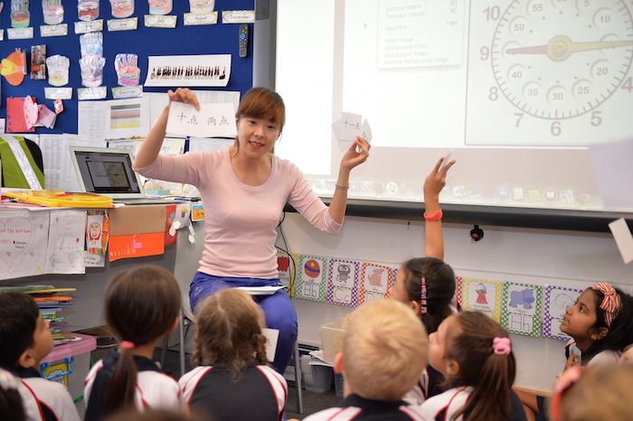 learning Mandarin in the early years program at Stamford American International School