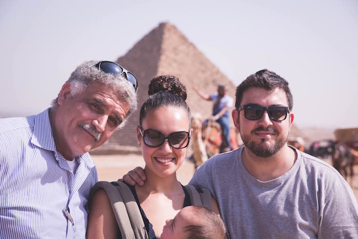 rasha family in front of the pyramids egypt