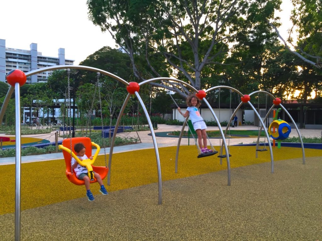 Swings at the Marine Cove Playground at East Coast Park
