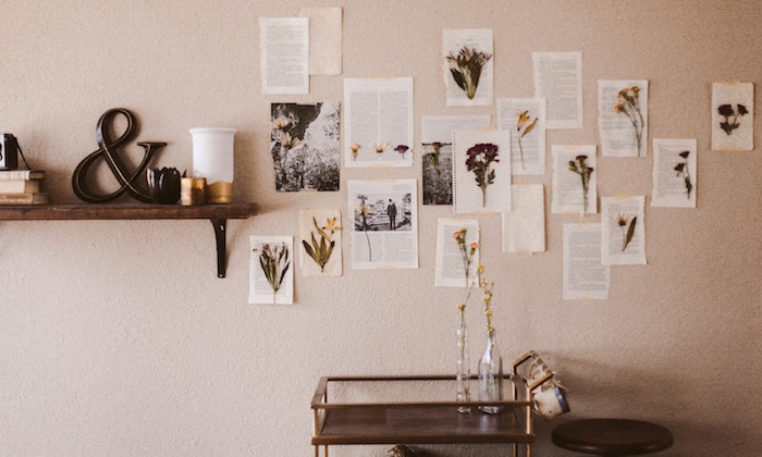 Pressed flowers wall art