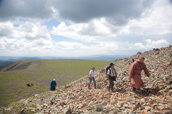 Expedition members on foot, Mongolia_CR Ben Horton
