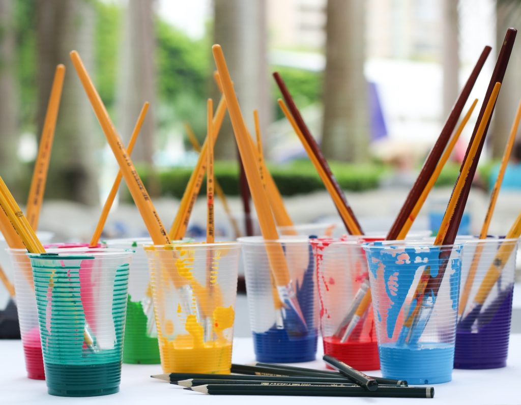 best kids art classes in singapore colorful paint brushes