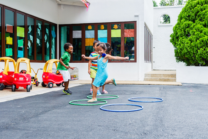 Outdoor play at Pat's Schoolhouse in Shaer