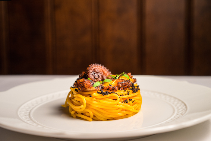festive eats osteria art spaghetti with octopus