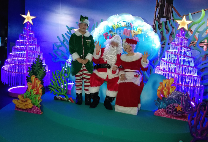 santa claus at sea aquarium