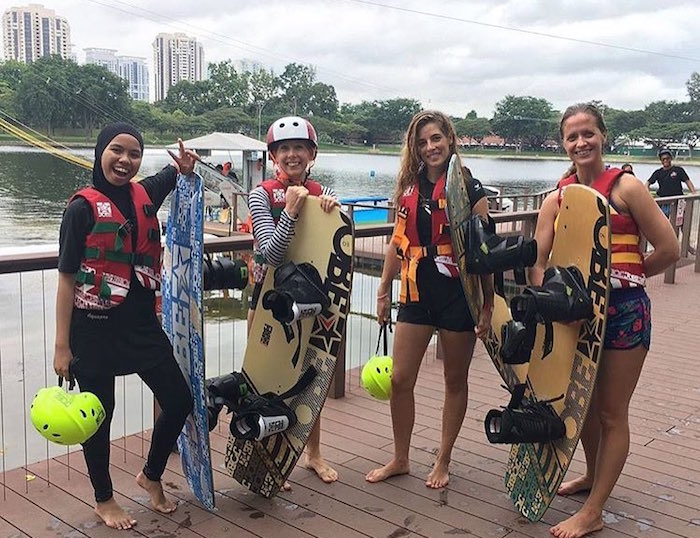 team sassy at singapore wake park