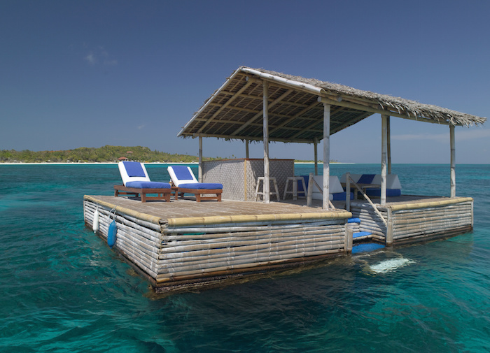 floating bar at amanpulo resort palawan philippines