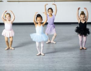 best dance classes for kids and toddlers in singapore ballet dancers Cute Little Ballerinas Practicing in Dance Studio