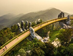Things to do in Vietnam with kids - Ba Na hills Da Nang - Golden Bridge Da nang - Image credit: Vietnam Tourism