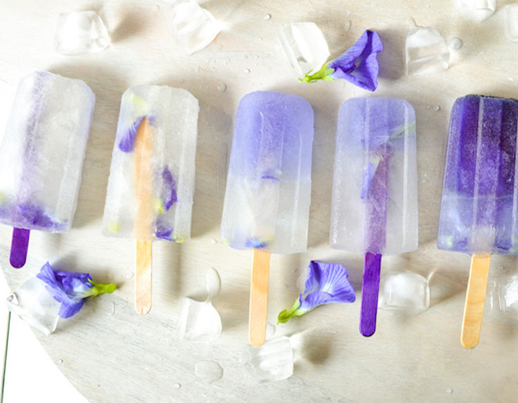 Blue Ombre Edible Flower Popsicles