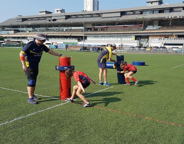 Rugby practice in Singapore with Centaurs Kids