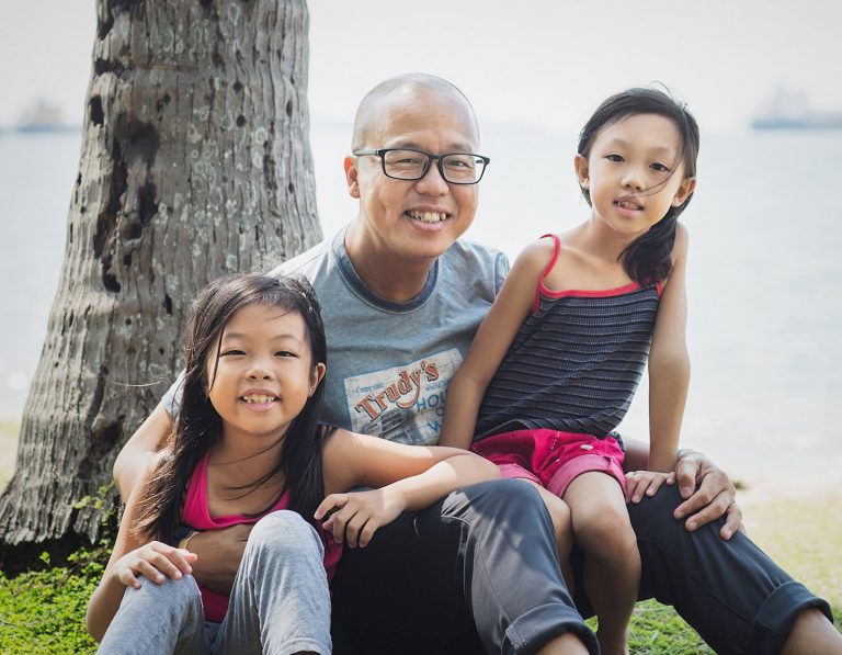 Writer and journalist Andy Chen with his daughters