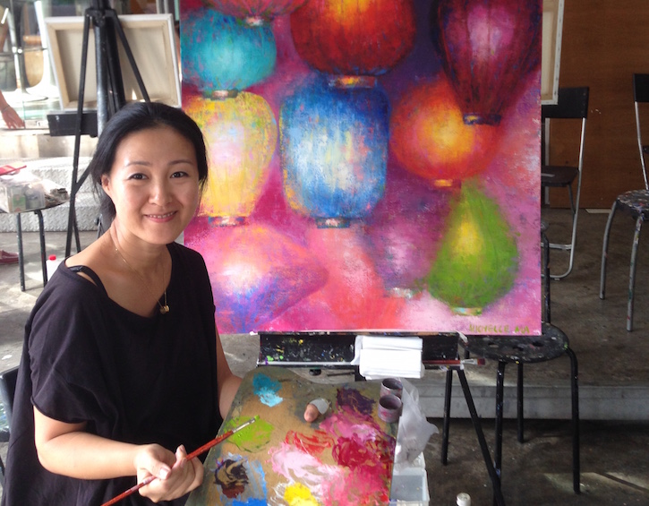 michelle-ma-artist-painting-studio-lanterns