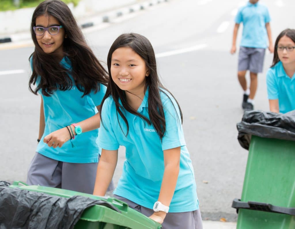 green schools in singapore uwcsea students recycling