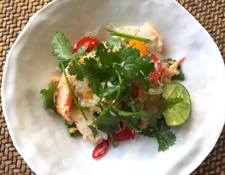 Prawn, Coconut and Pomelo Salad with Lime chilli dressing