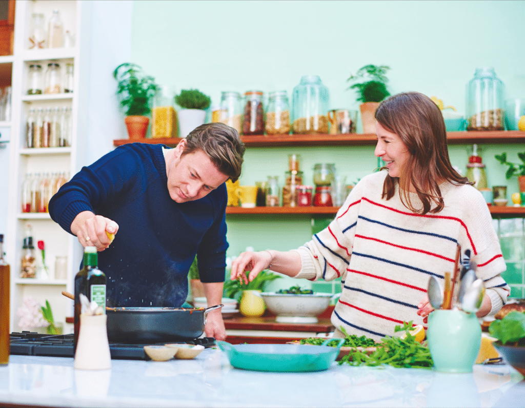 jamie oliver cooking with wife kids recipes