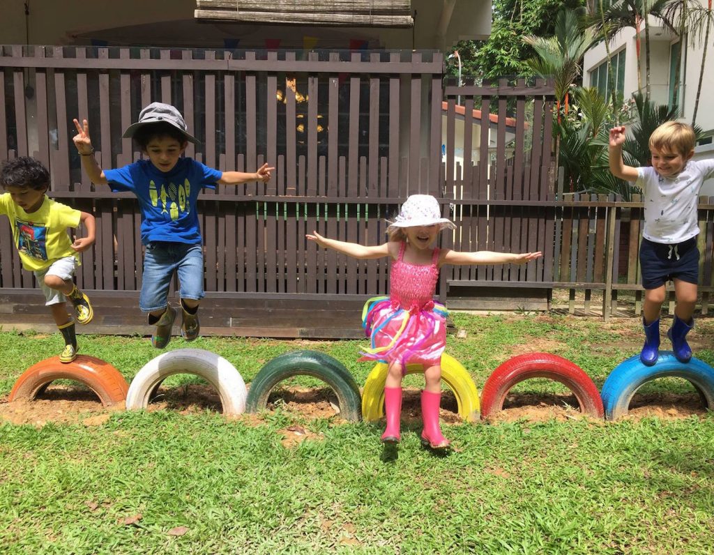 students at singapore preschool rain trees international kindergarten