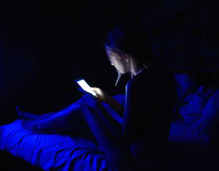 teen on phone sleeping tips