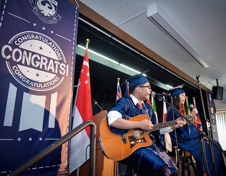 students celebrate graduation at Chatsworth International School