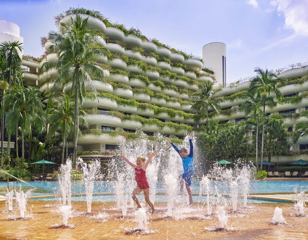 the pool fountains family staycation at kid-friendly shangri-la singapore