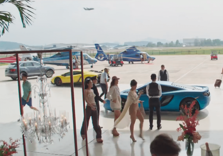 crazy rich asians private jet cars