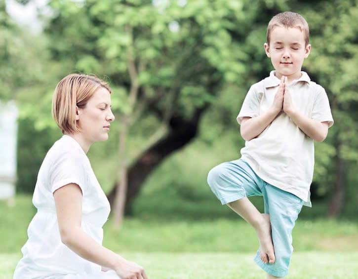 mother son meditation mindfulness tips