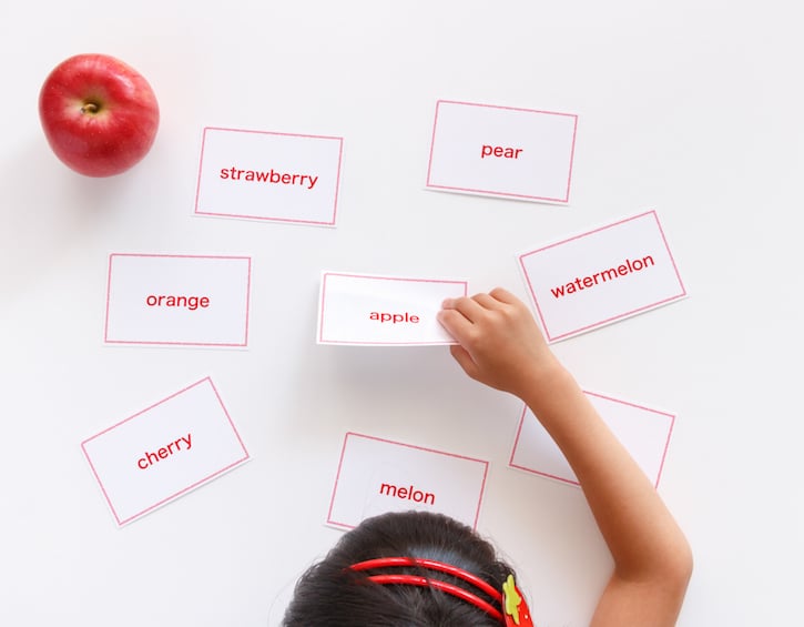 parents pay attention observe flash cards