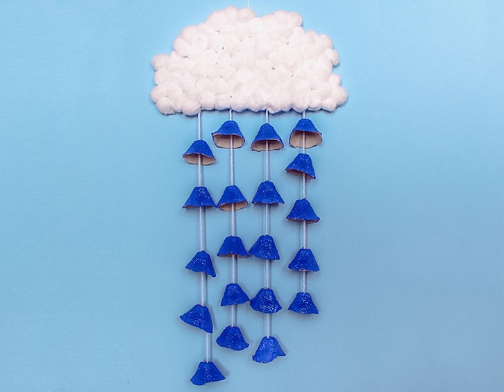 diy arts and crafts project for kids raincloud mobile
