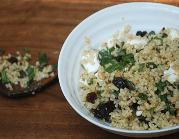 Bulgur-wheat-feta berries-rocket-salad-Cooking-them-Healthy