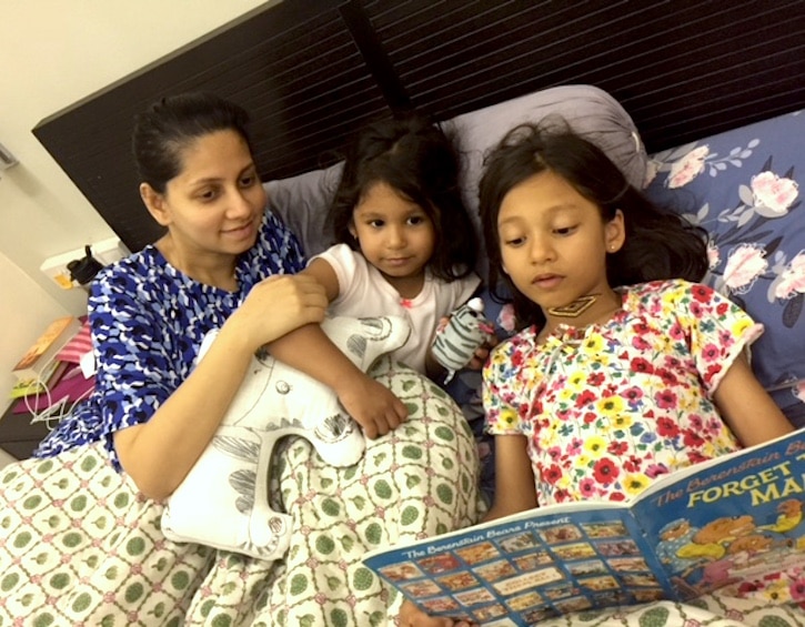 vrinda-daughters-bed-time