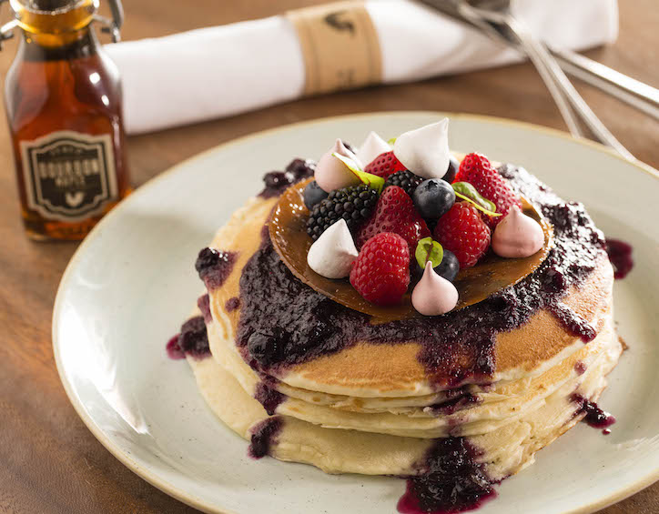 blueberry pie pancakes at the bird southern table & bar