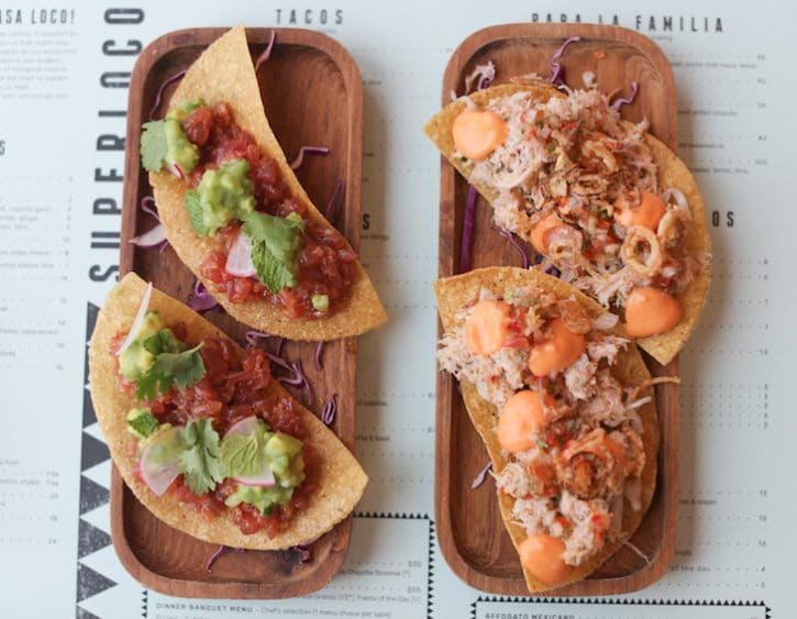 food news super loco new menu additions Tostada de Atun and softshell crab tacos