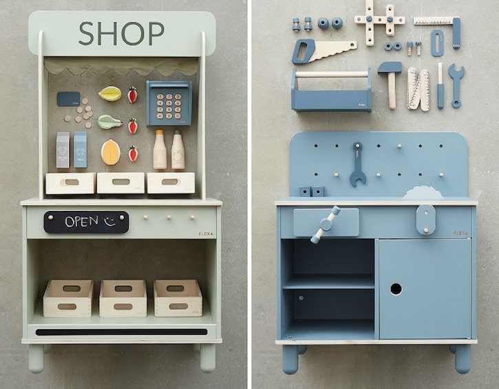 kids furniture flexa toy collection shop and workbench