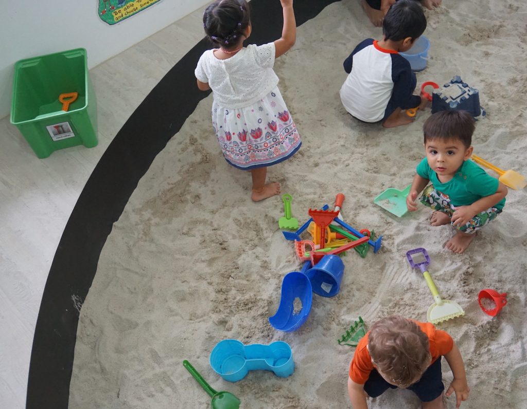 the sand pit at white lodge childcare