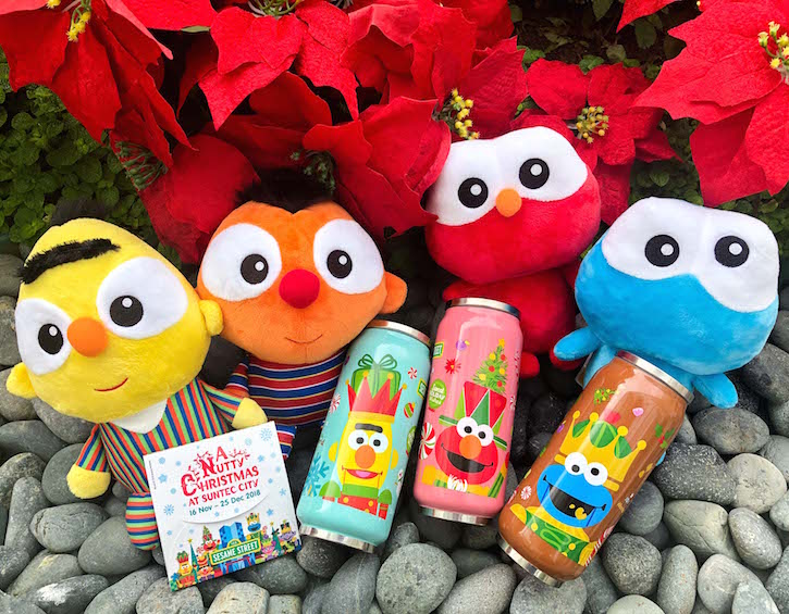 collect all three limited edition sesame street tumblers at nutty christmas at suntec city