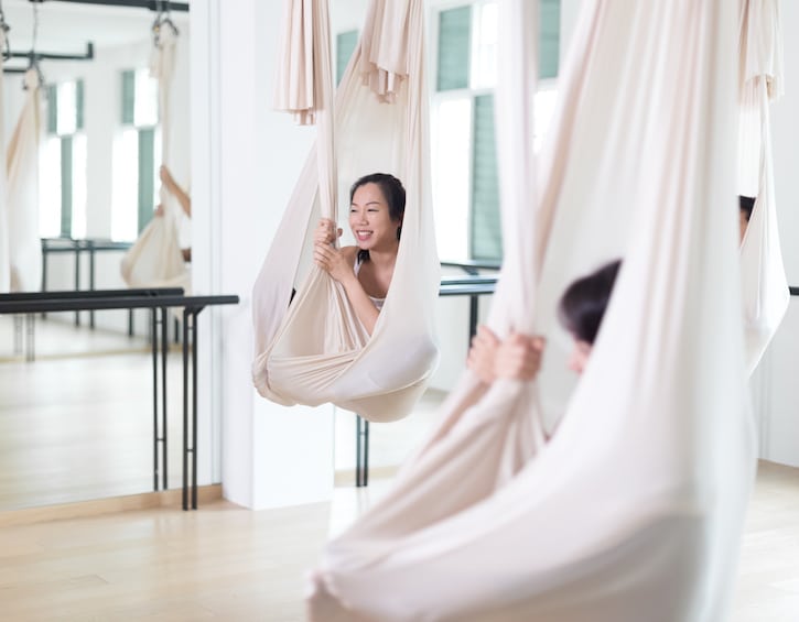 aerial recharge yoga at upside motion