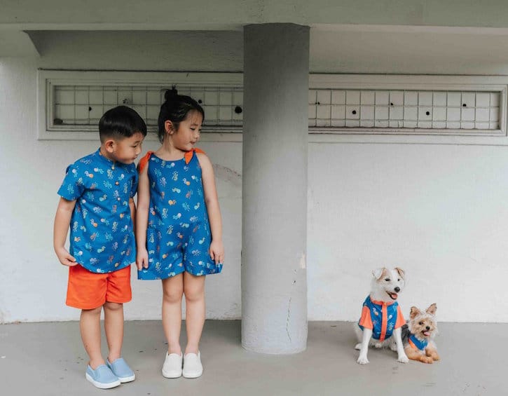chinese new year 2020 cheongsam family kids chubby chubby dog outfits