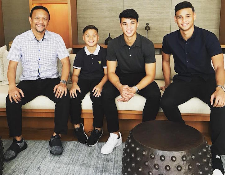 fandi ahmad with three of his sons, two of whom are professional footballers