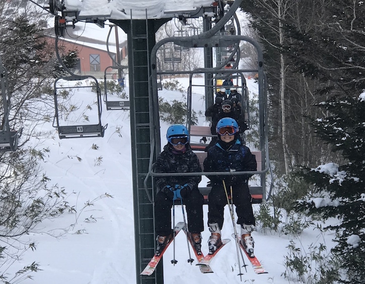 kids on the chairlift at at club med sahoro