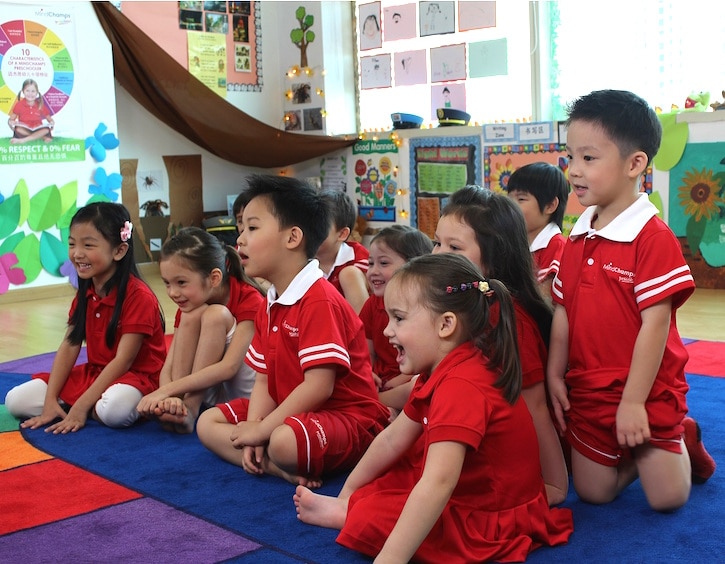 happy kids learning at mindchamps preschool