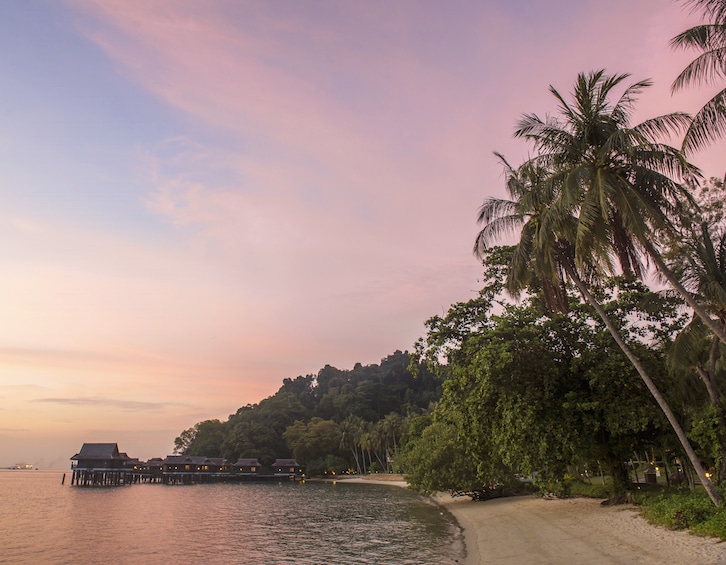 sunset at beautiful pangkor laut resort malaysia